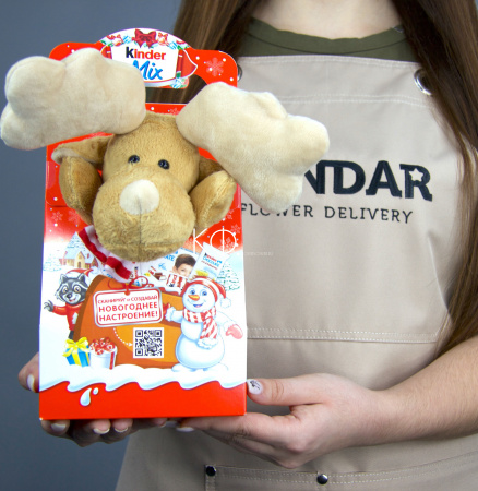 Подарочный набор Kinder Mix c мягкой игрушкой - фото