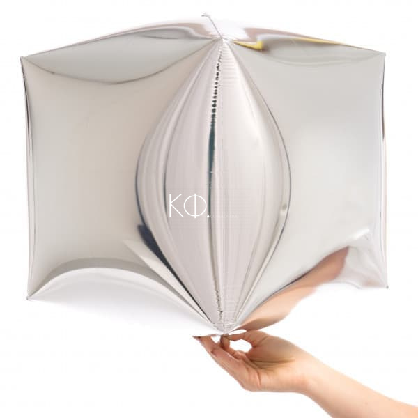 15 " Cube Шар 3D Серебро - фото