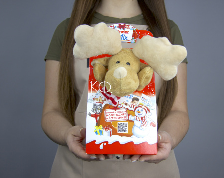 Подарочный набор Kinder Mix c мягкой игрушкой - фото