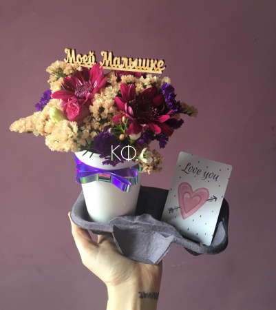 Композиция в стакане "Моей Малышке" - фото