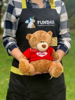 Медвежонок Тедди коричневый 25 см - фото